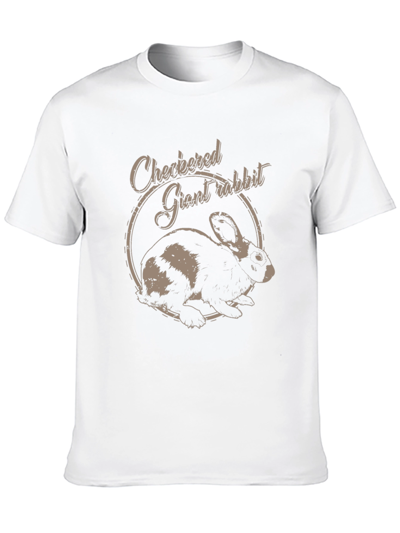 Checkered Giant Rabbit Graphic T-Shirt