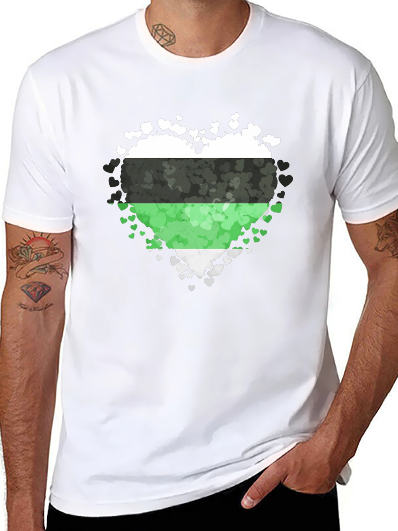 Aromantic Pride Heart T-Shirt