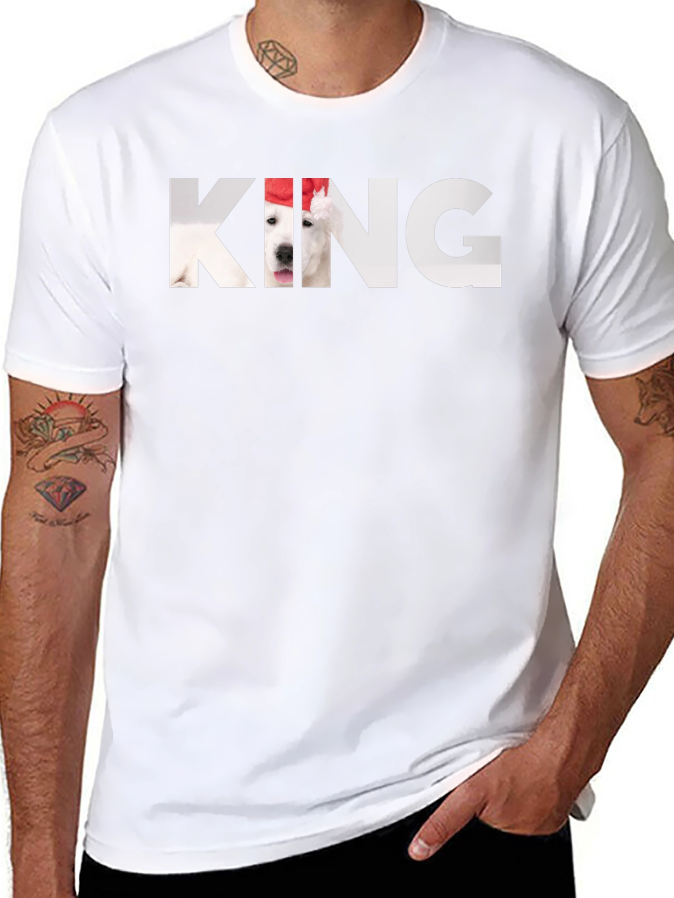 King Dog Graphic T-Shirt - Black Cotton Tee