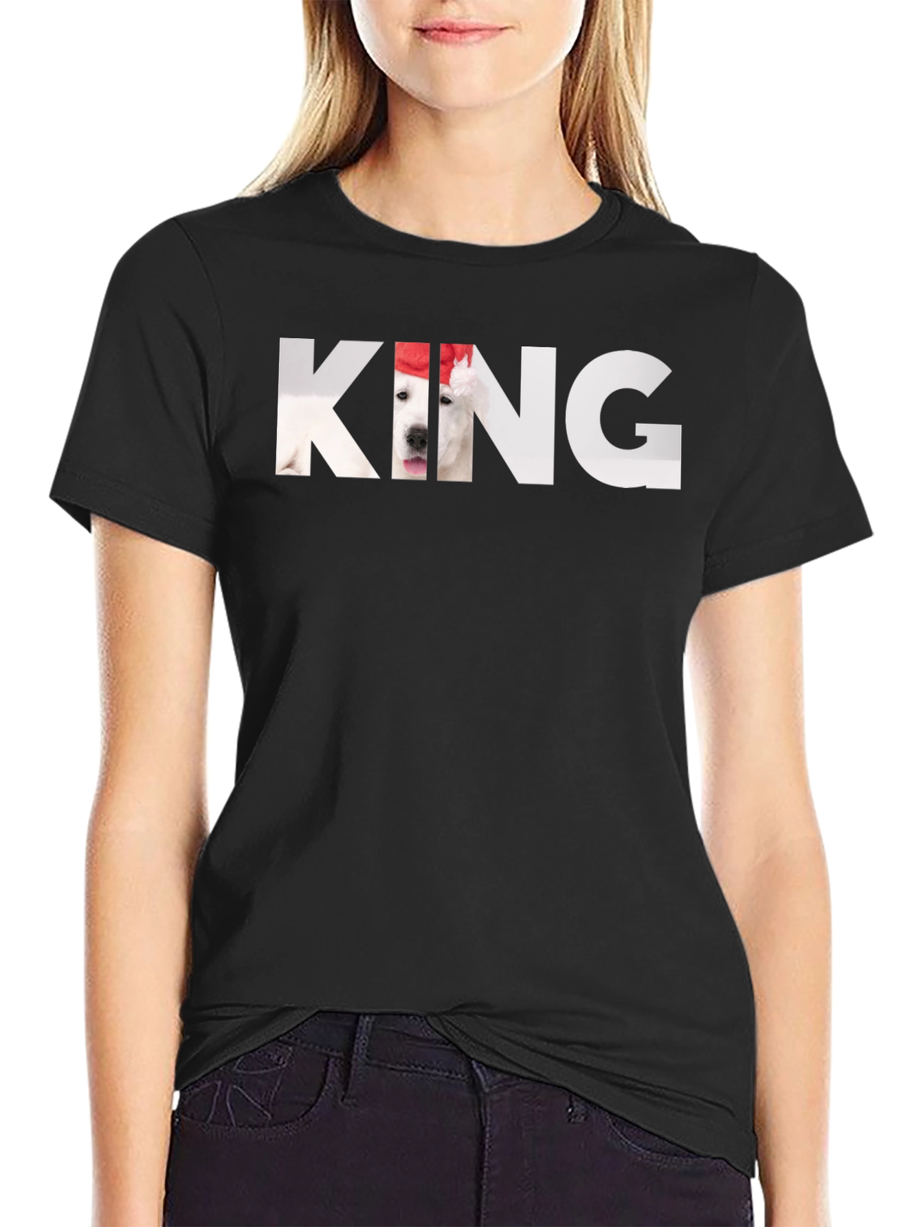 King Dog Graphic T-Shirt - Black Cotton Tee