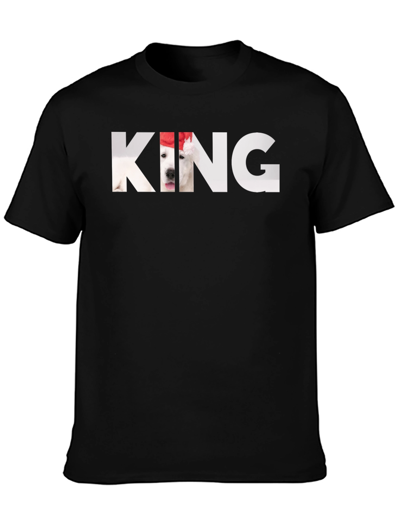 King Dog Graphic T-Shirt - Black Cotton Tee