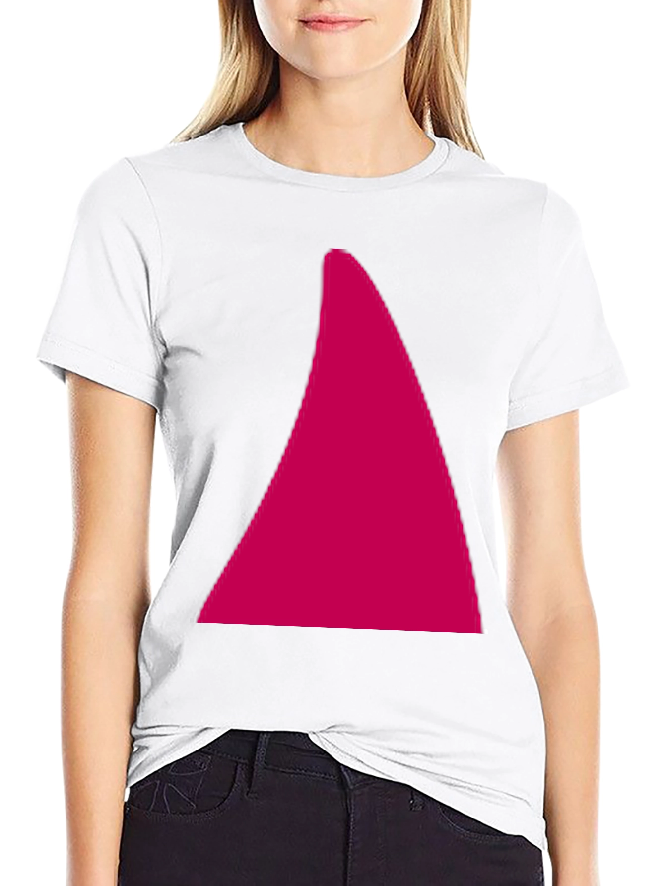 Geometric Triangle Graphic Tee - Casual Black Cotton T-Shirt