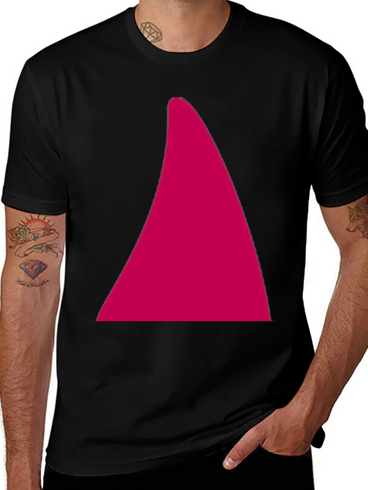 Geometric Triangle Graphic Tee - Casual Black Cotton T-Shirt
