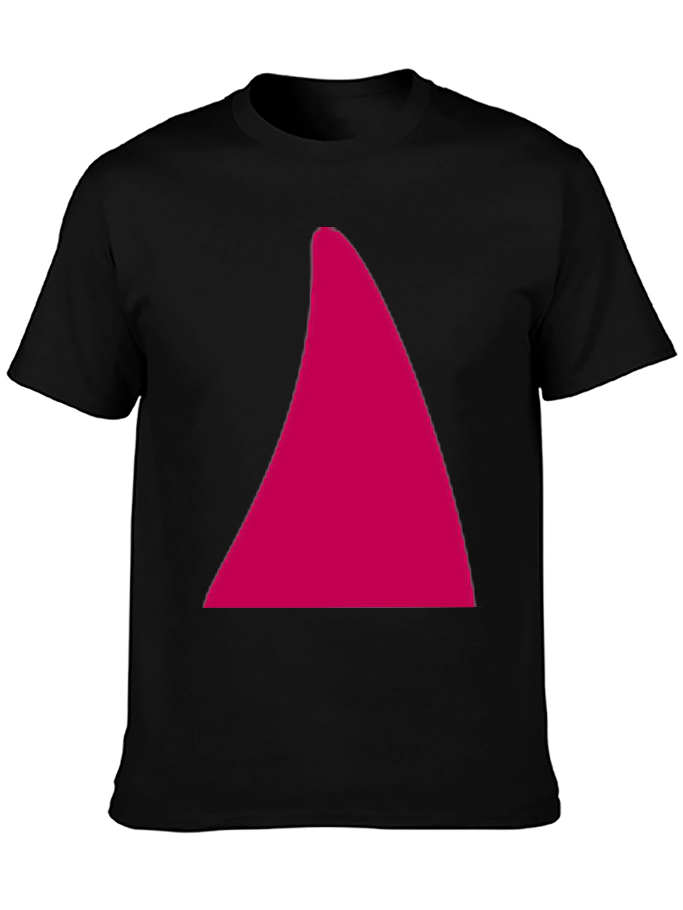 Geometric Triangle Graphic Tee - Casual Black Cotton T-Shirt