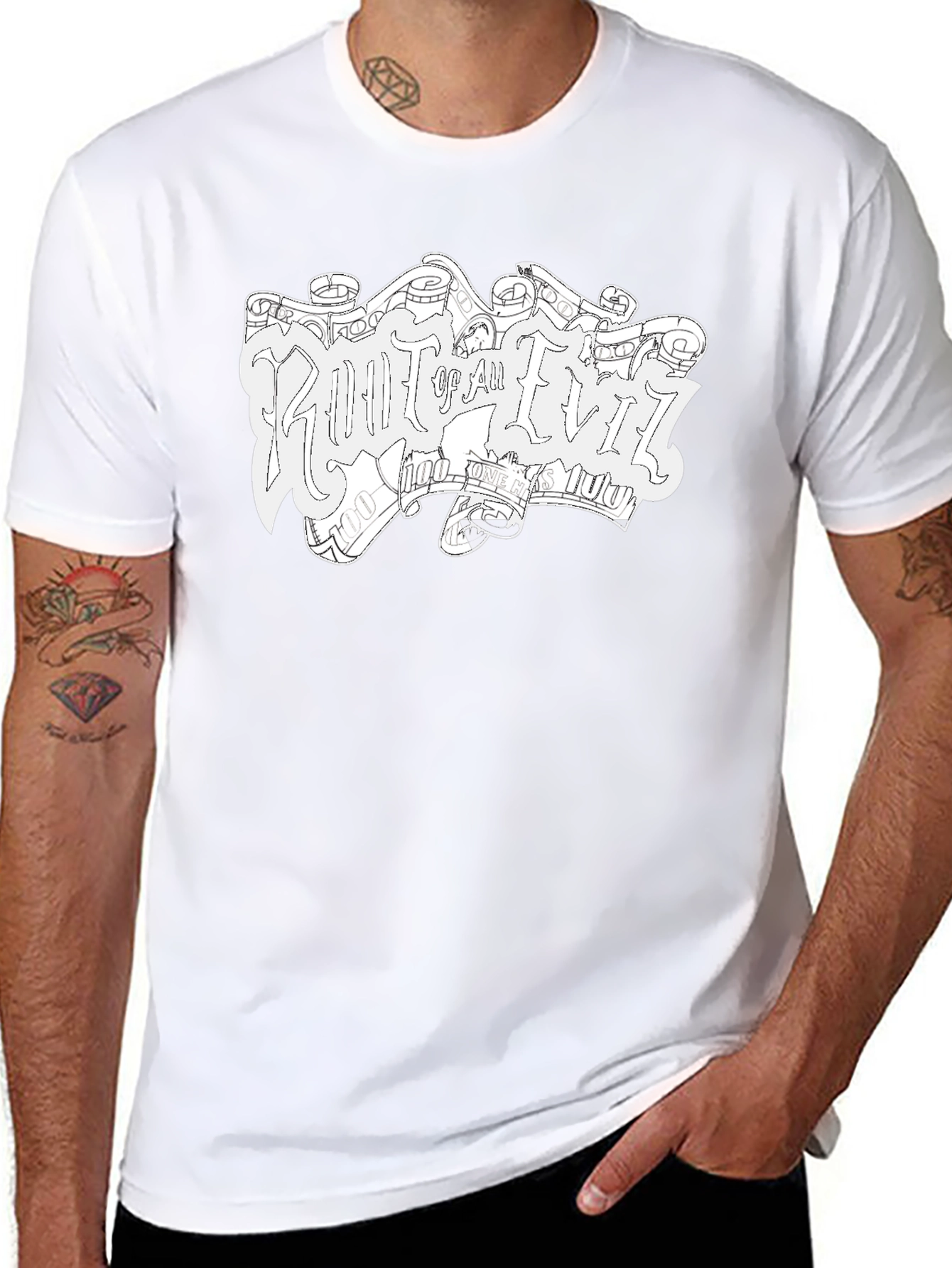 Root of All Evil Black Graphic T-Shirt