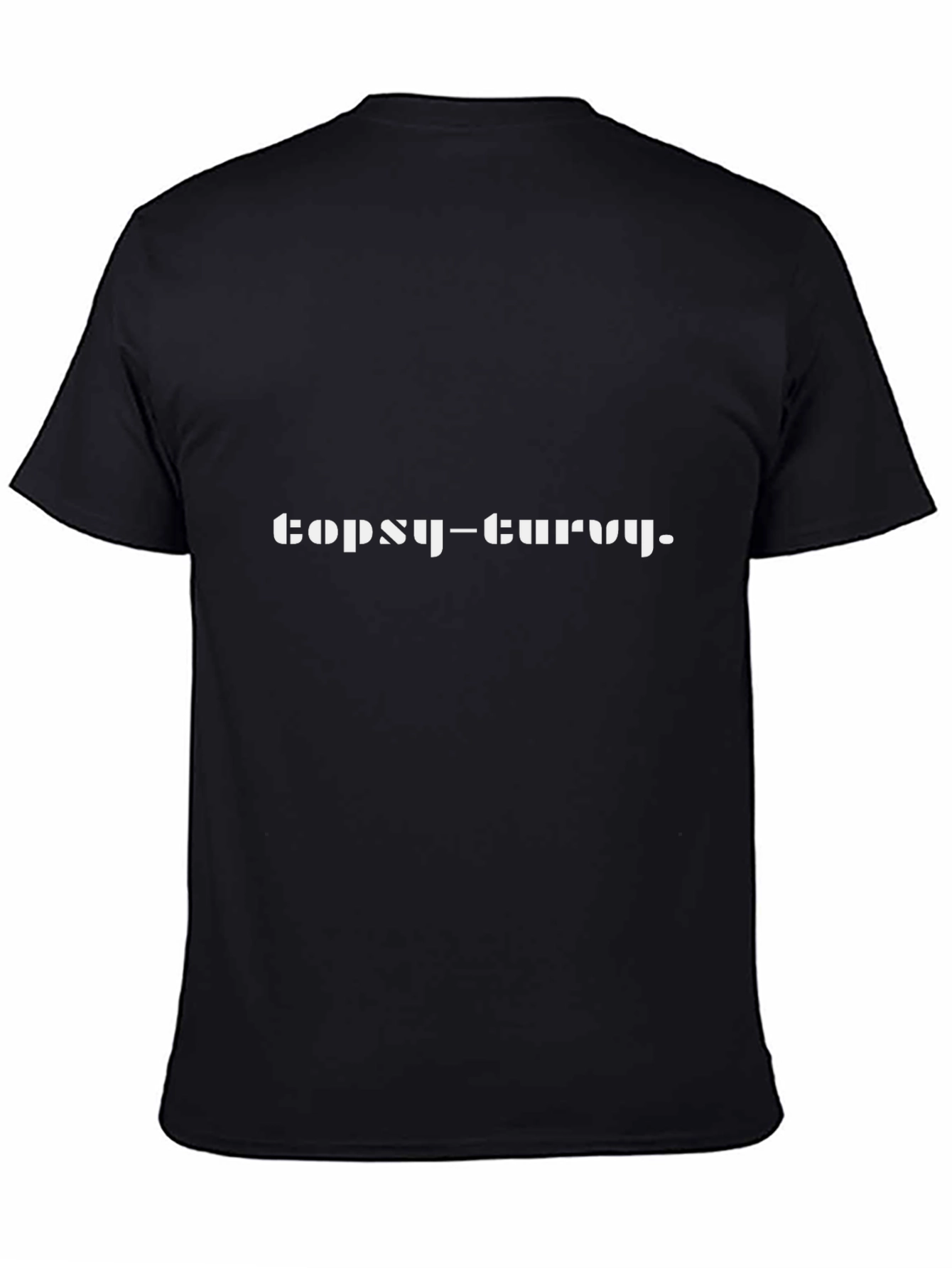 Topsy-Turvy Black Graphic Tee