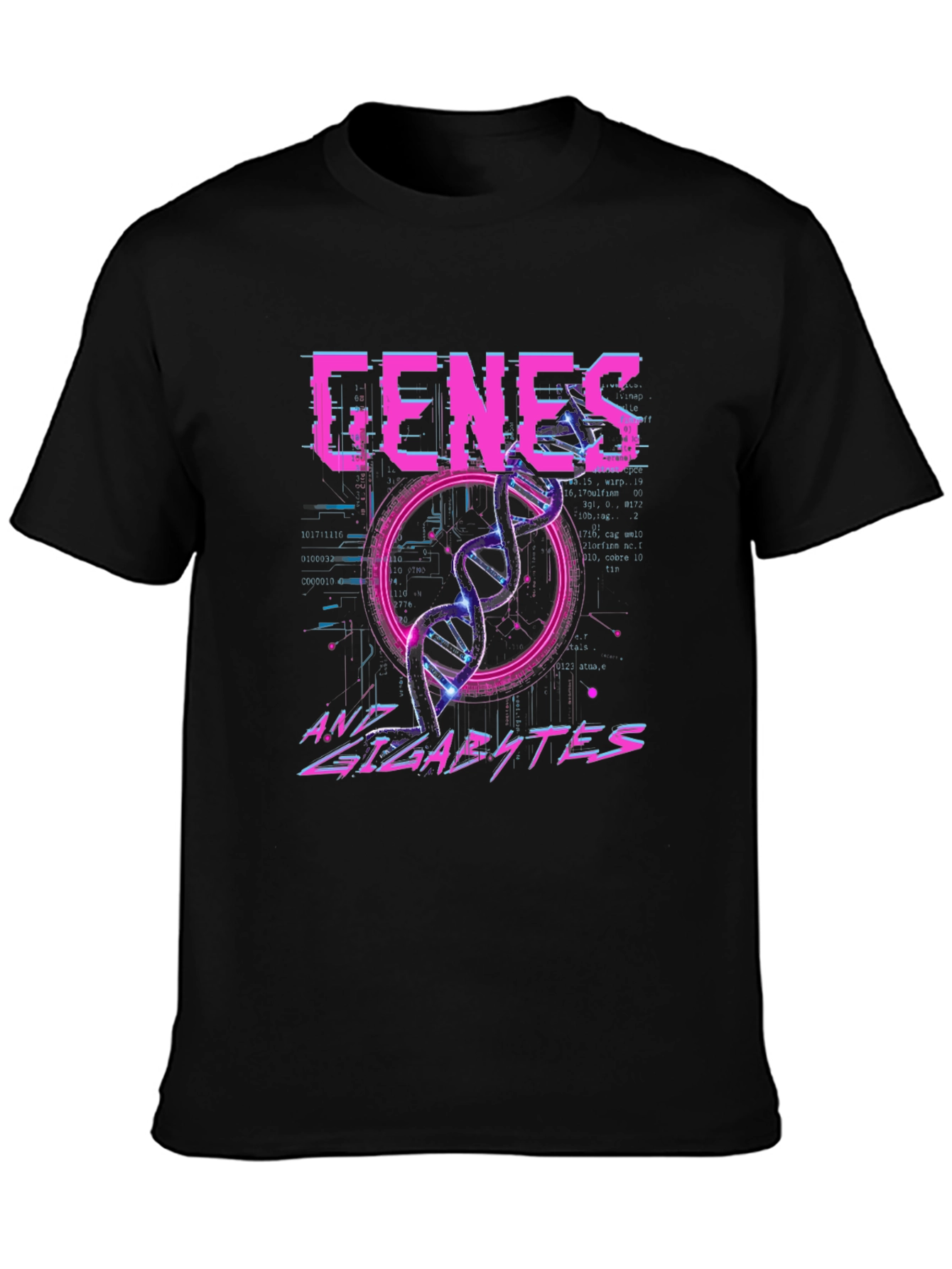 Genes and Gigabytes Graphic T-Shirt - Sci-Fi Style