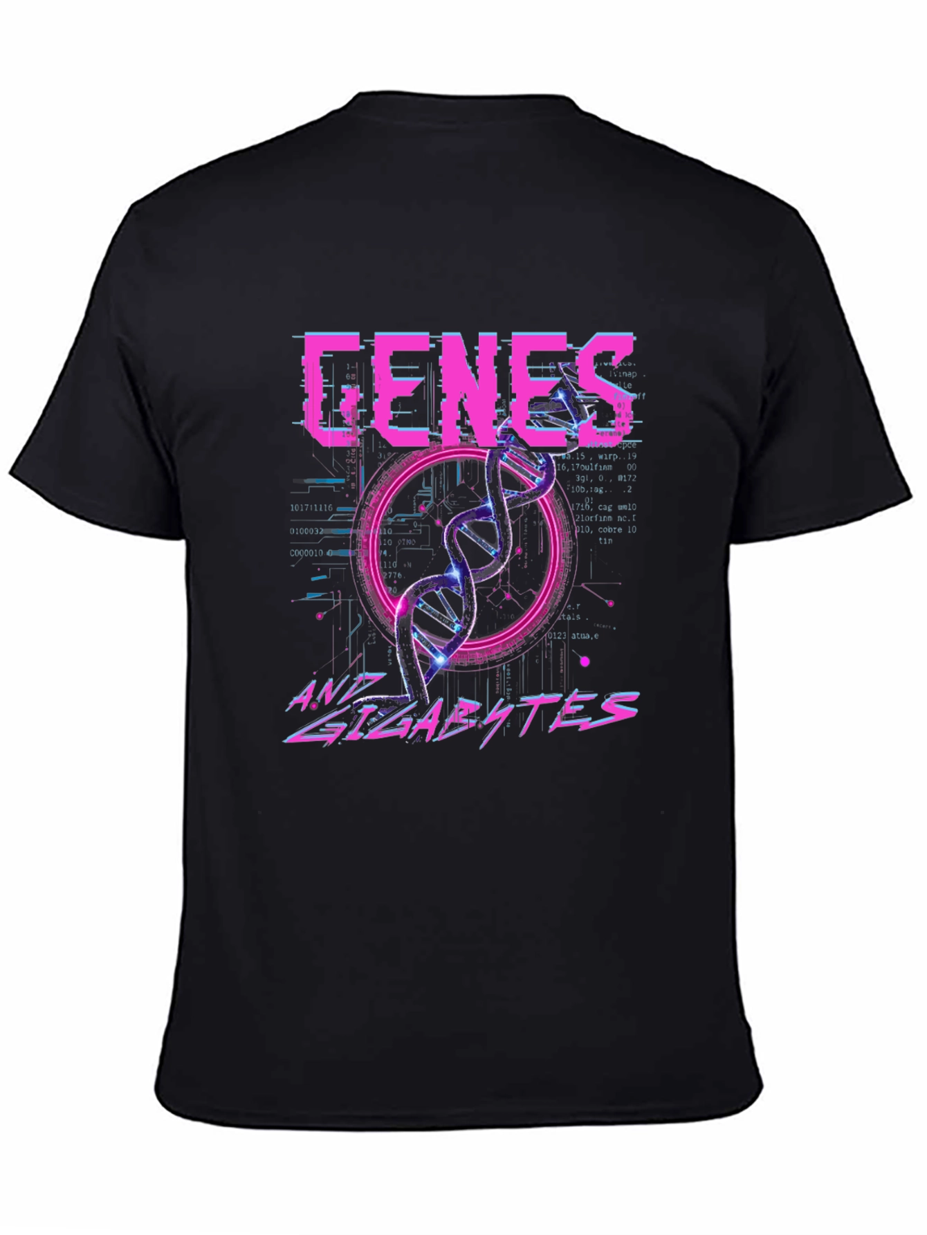 Genes and Gigabytes Graphic T-Shirt - Sci-Fi Style