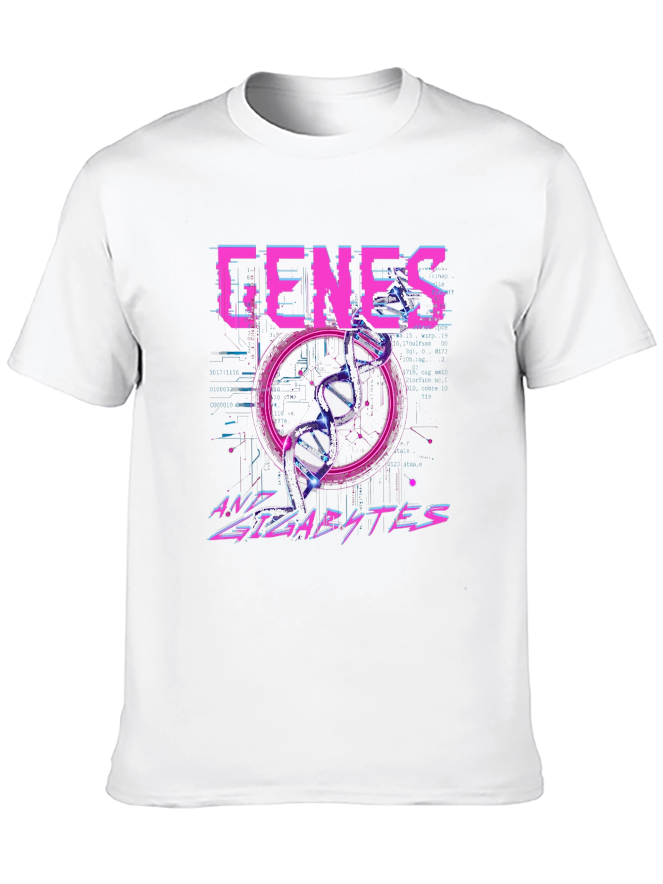 Genes and Gigabytes Graphic T-Shirt - Sci-Fi Style