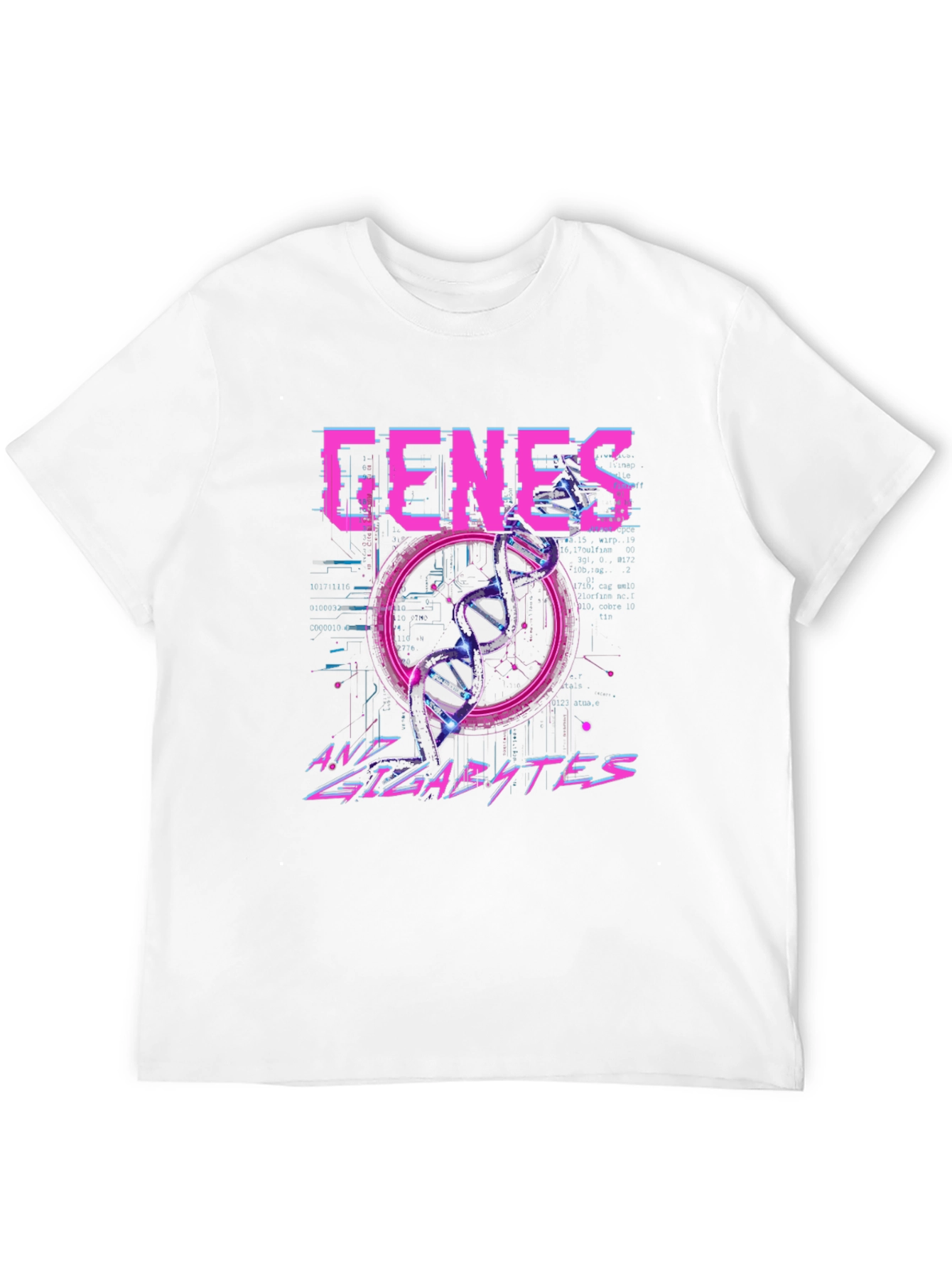 Genes and Gigabytes Graphic T-Shirt - Sci-Fi Style