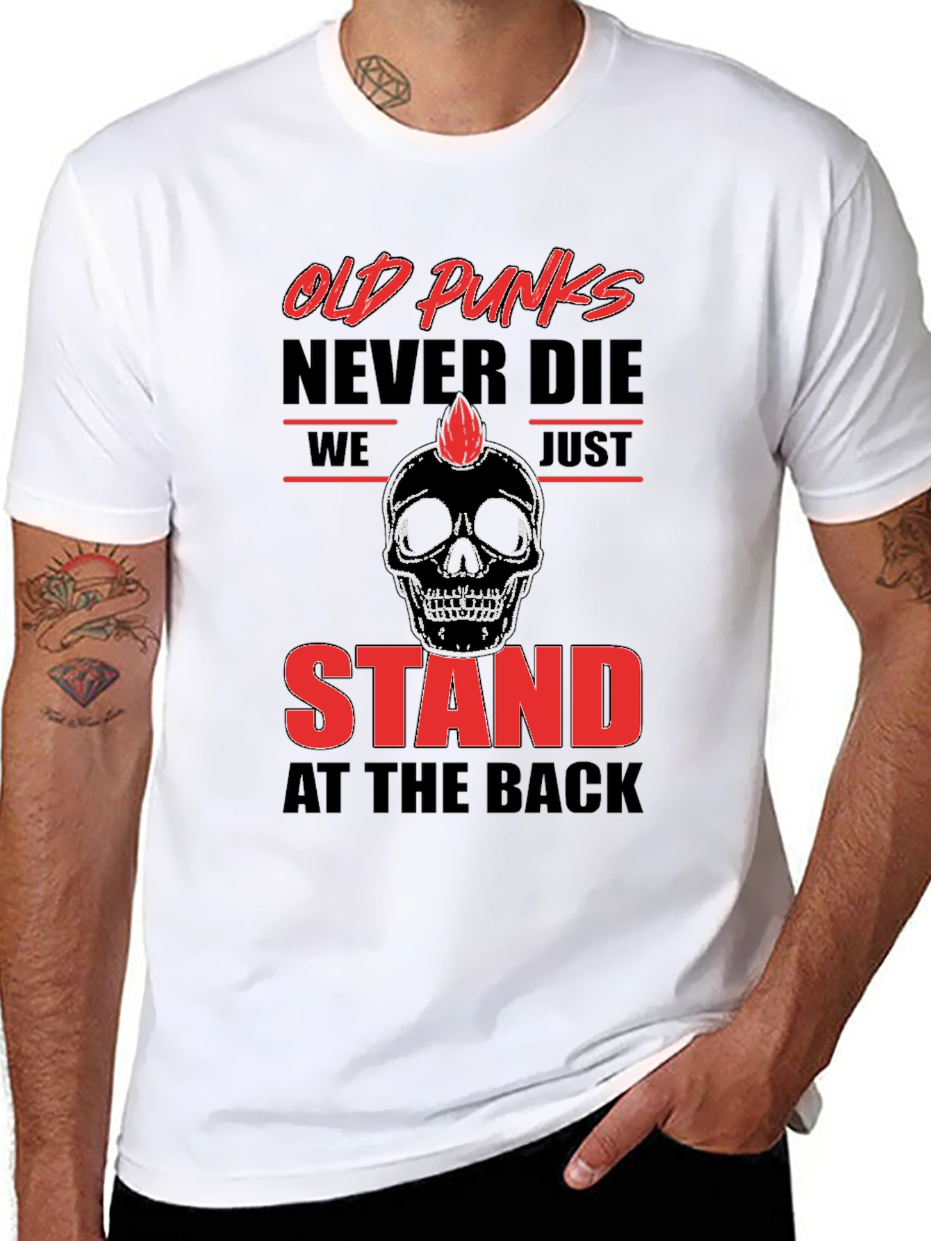 Old Punks Never Die T-Shirt Black Graphic Tee