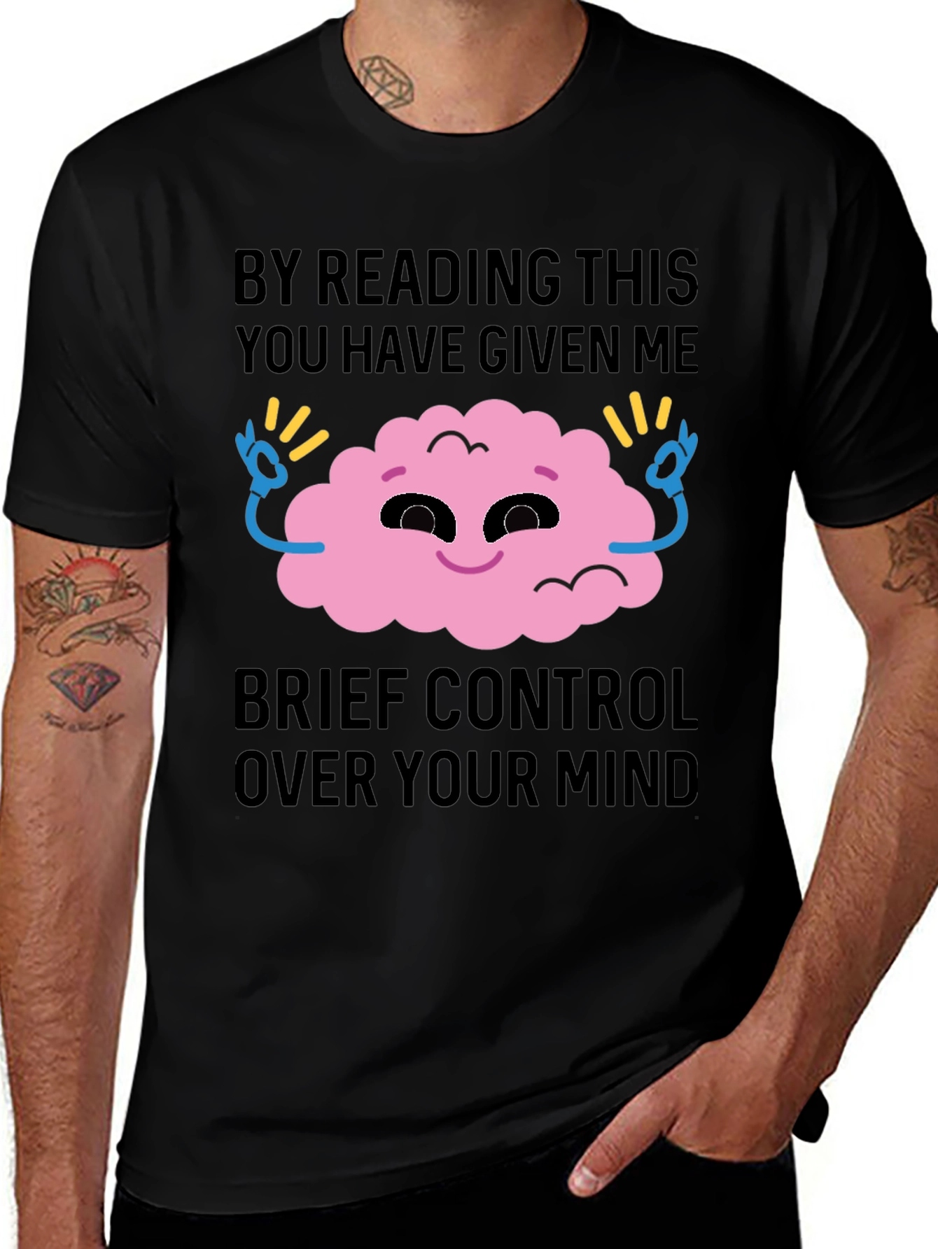 Mind Control Graphic Tee - Funny Novelty T-Shirt
