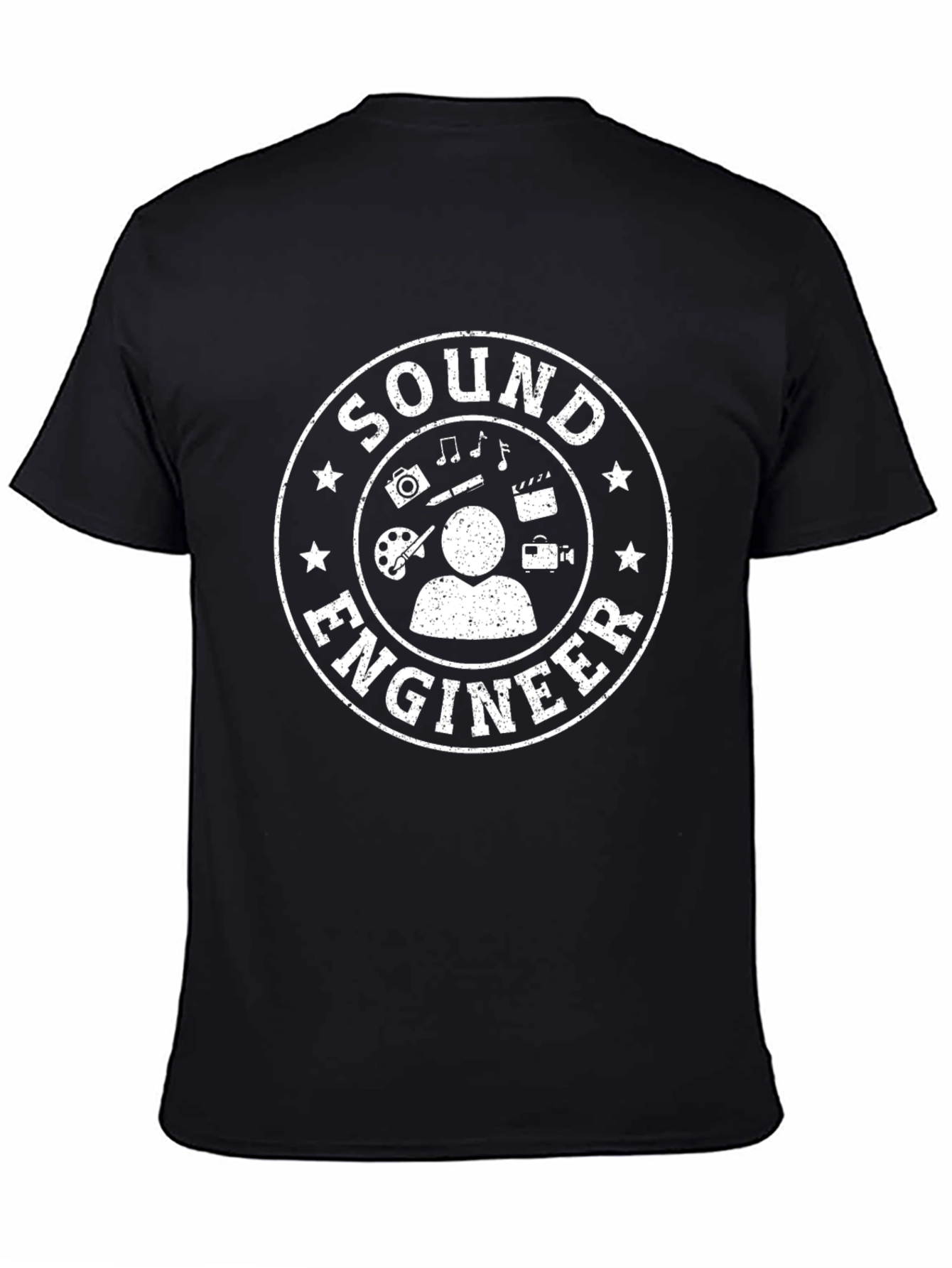 Sound Engineer T-Shirt - Black Crew Neck