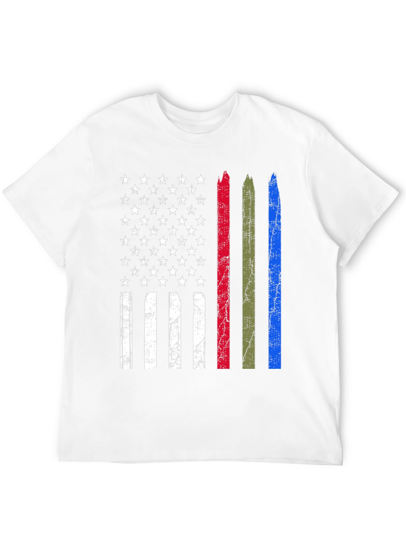 Distressed American Flag Thin Line Support T-Shirt