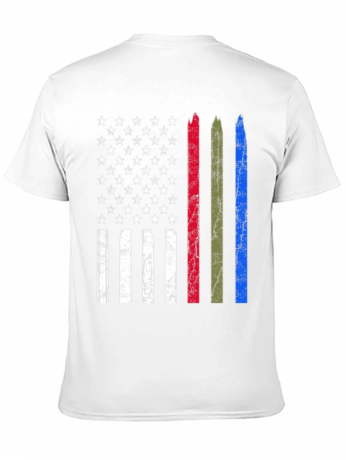 Distressed American Flag Thin Line Support T-Shirt