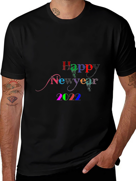 Happy New Year 2022 Black Tee Shirt