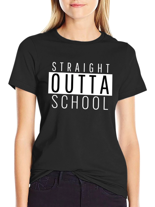 Straight Outta School Black Graphic Tee