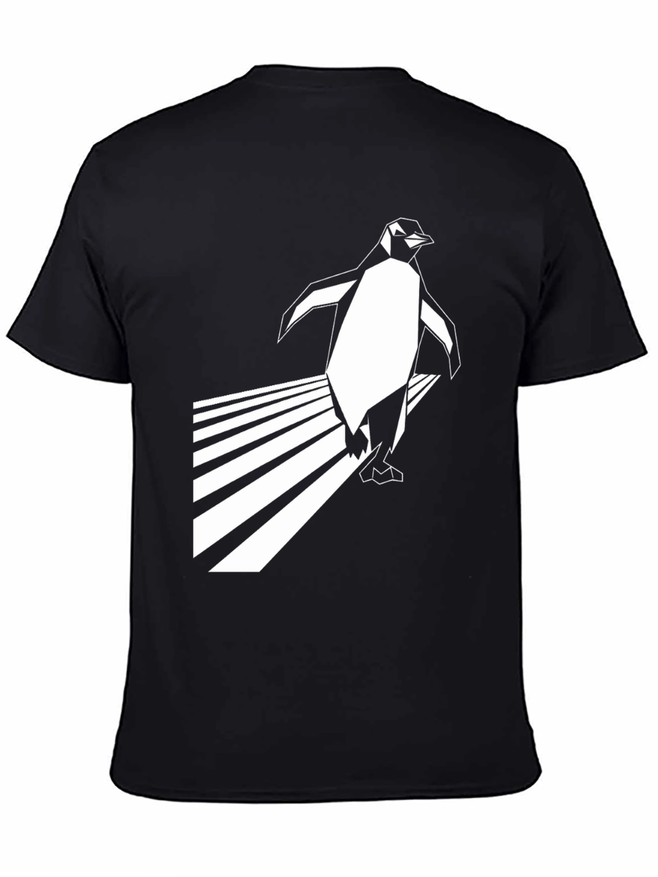 Geometric Penguin Black T-Shirt
