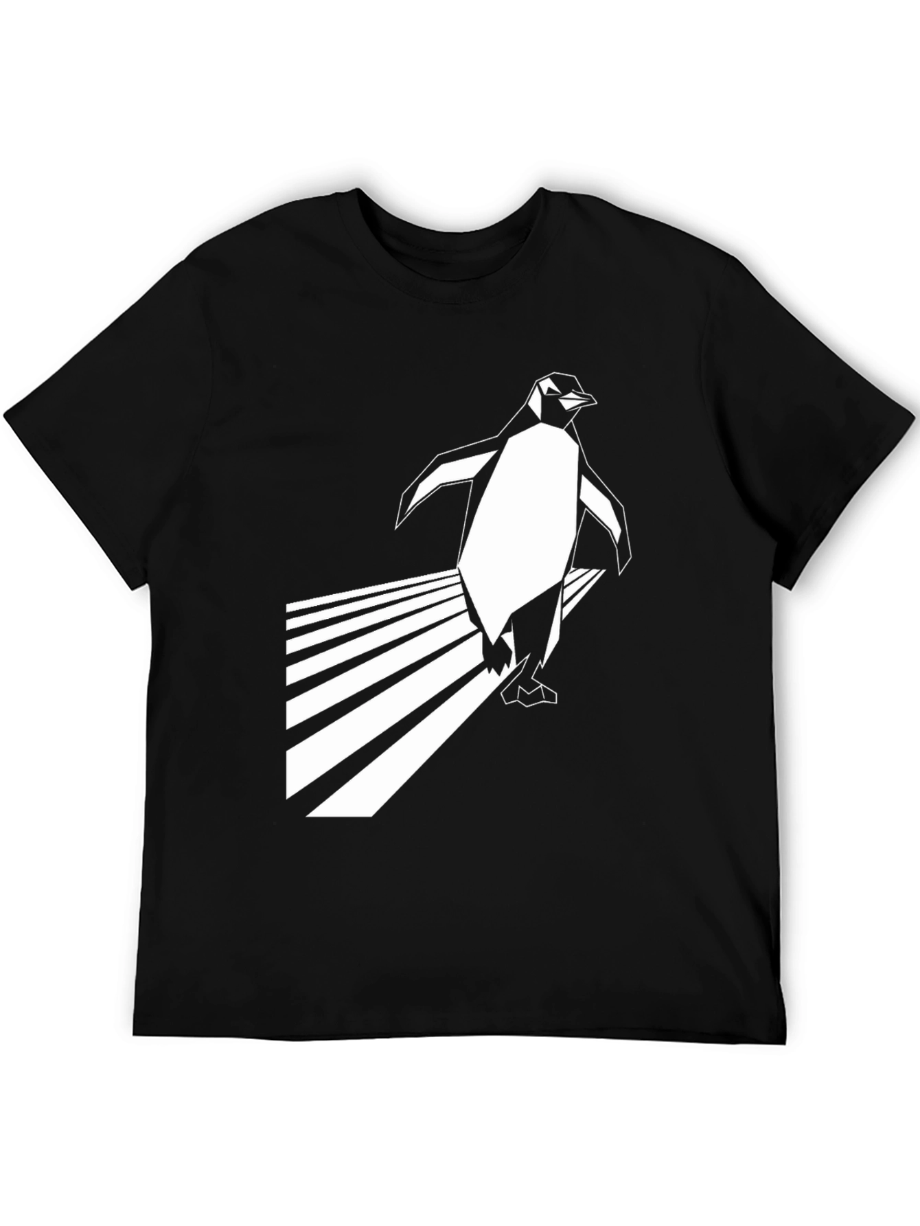 Geometric Penguin Black T-Shirt