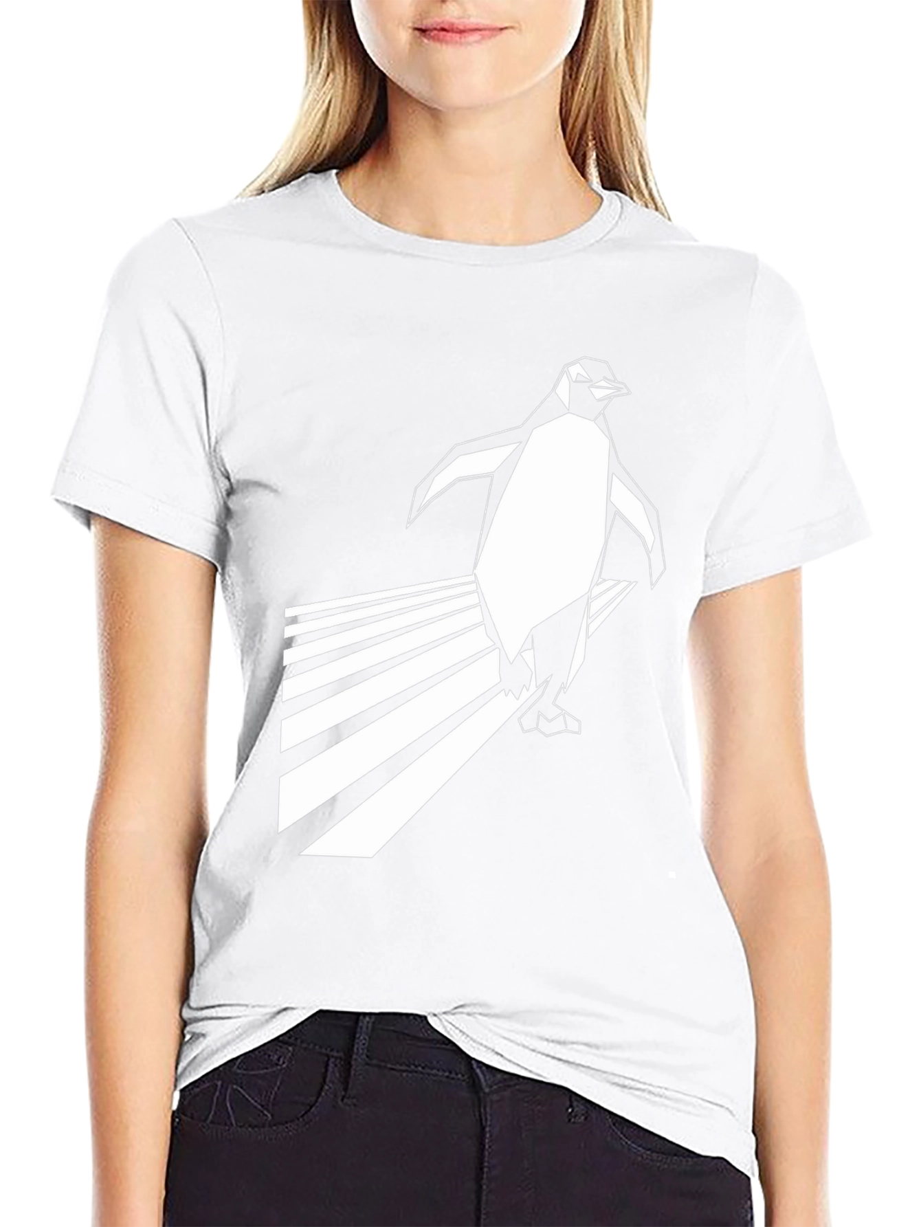 Geometric Penguin Black T-Shirt