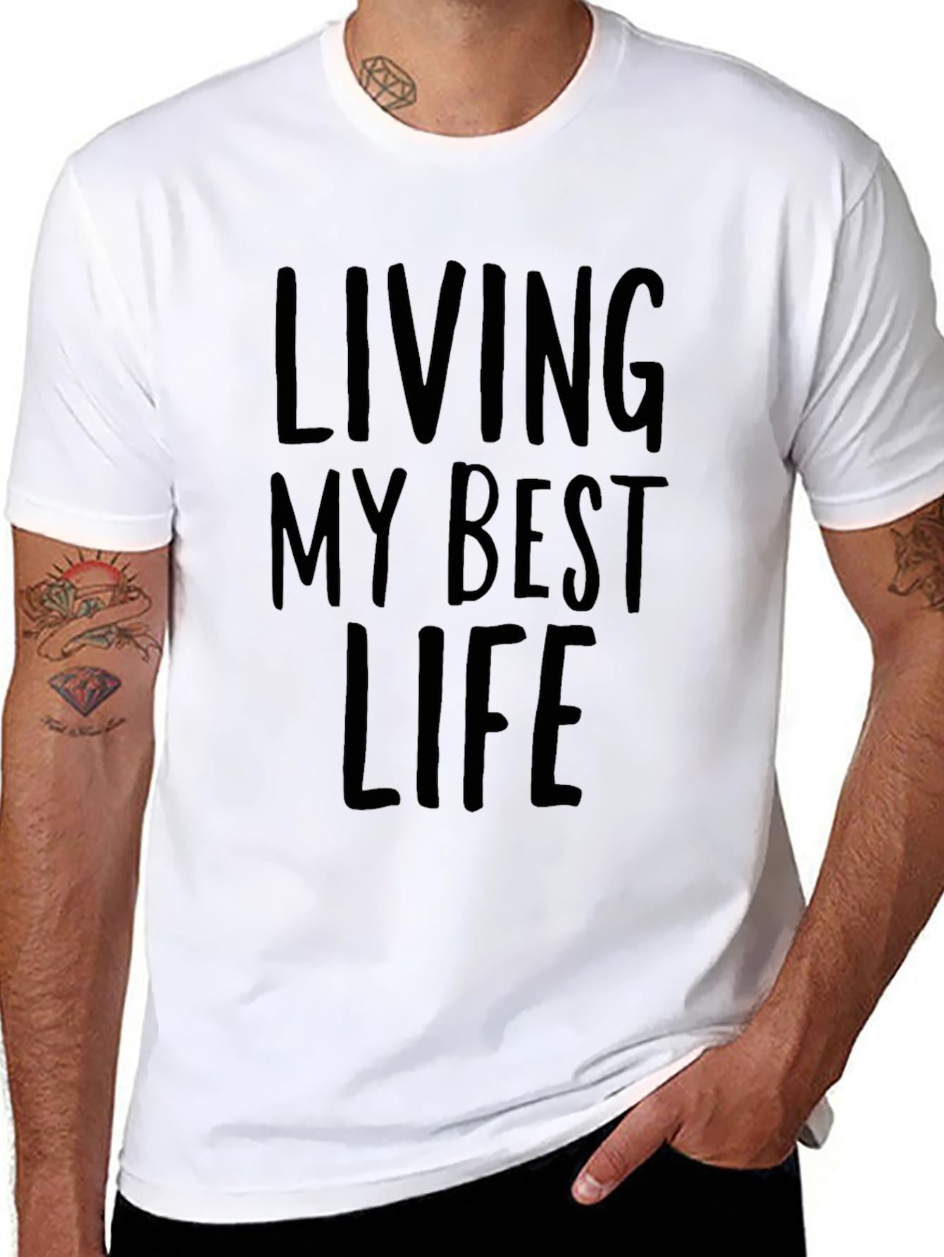 Living My Best Life T-Shirt - Black Tee