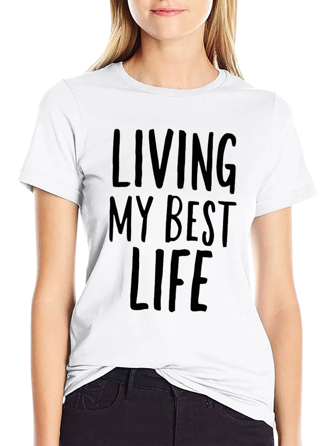 Living My Best Life T-Shirt - Black Tee