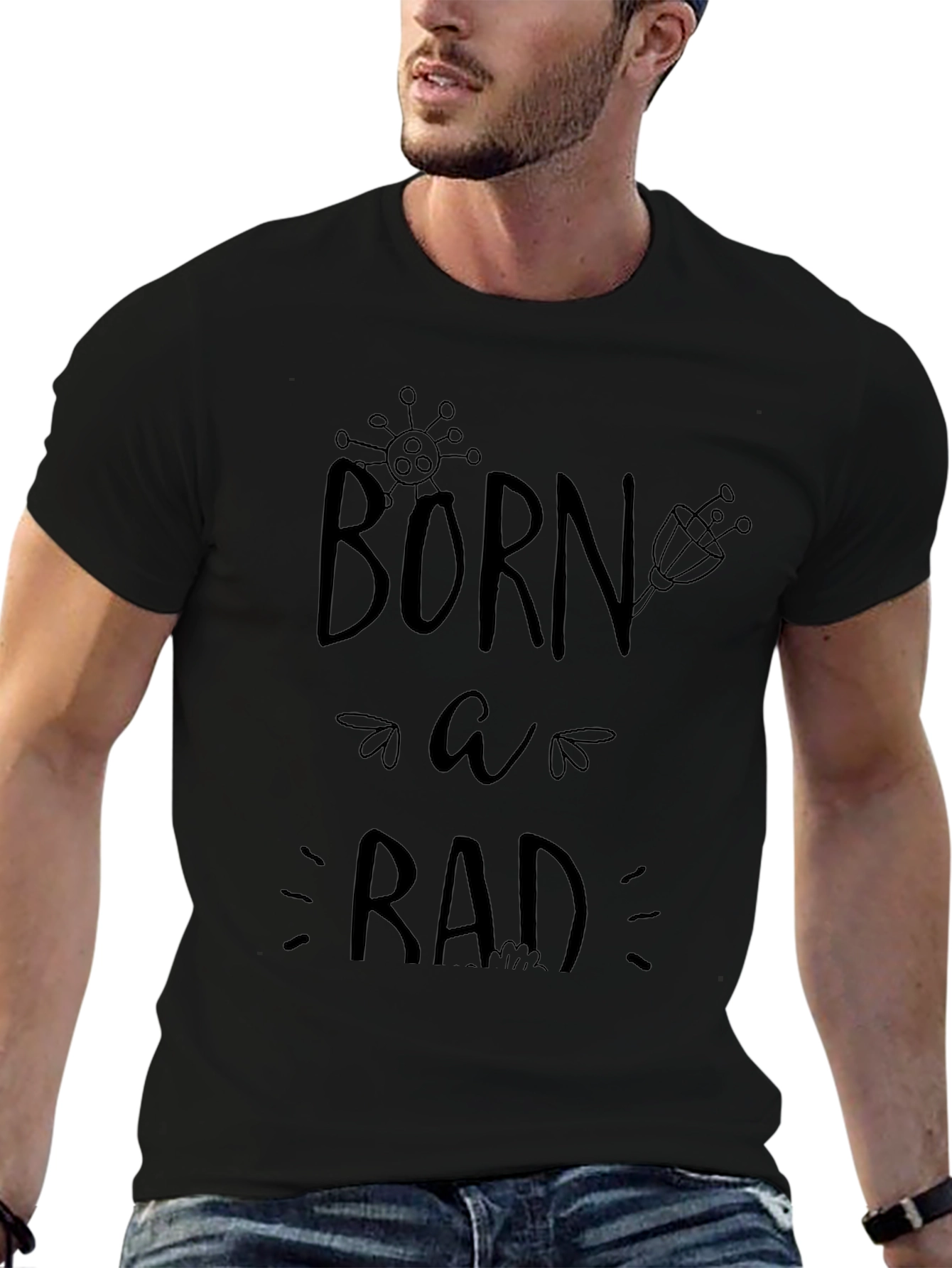 Born a Rad Black Graphic Tee