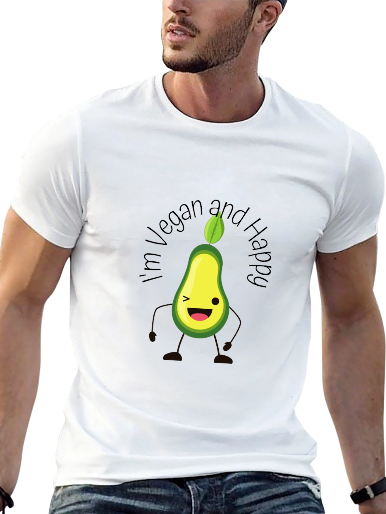 Vegan Avocado T-Shirt - Happy & Healthy Lifestyle Tee