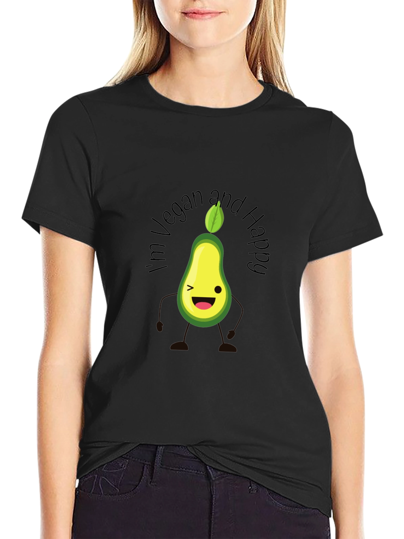 Vegan Avocado T-Shirt - Happy & Healthy Lifestyle Tee