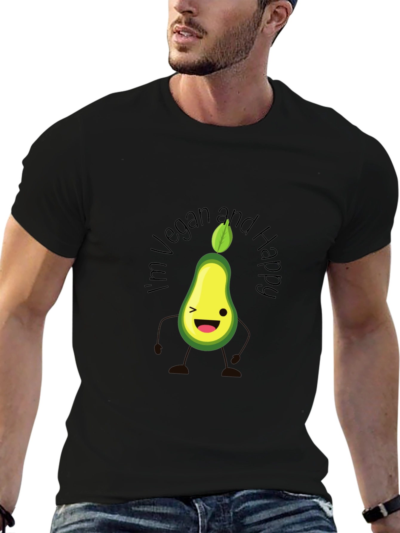 Vegan Avocado T-Shirt - Happy & Healthy Lifestyle Tee