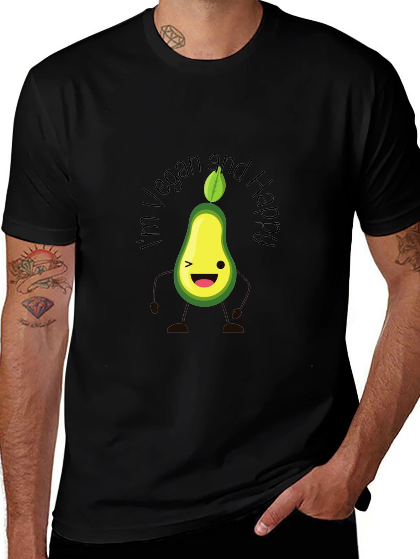Vegan Avocado T-Shirt - Happy & Healthy Lifestyle Tee