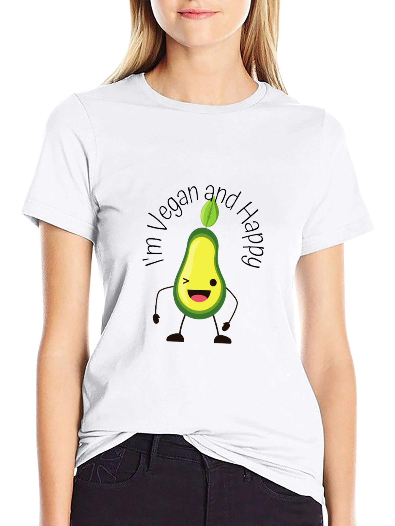Vegan Avocado T-Shirt - Happy & Healthy Lifestyle Tee