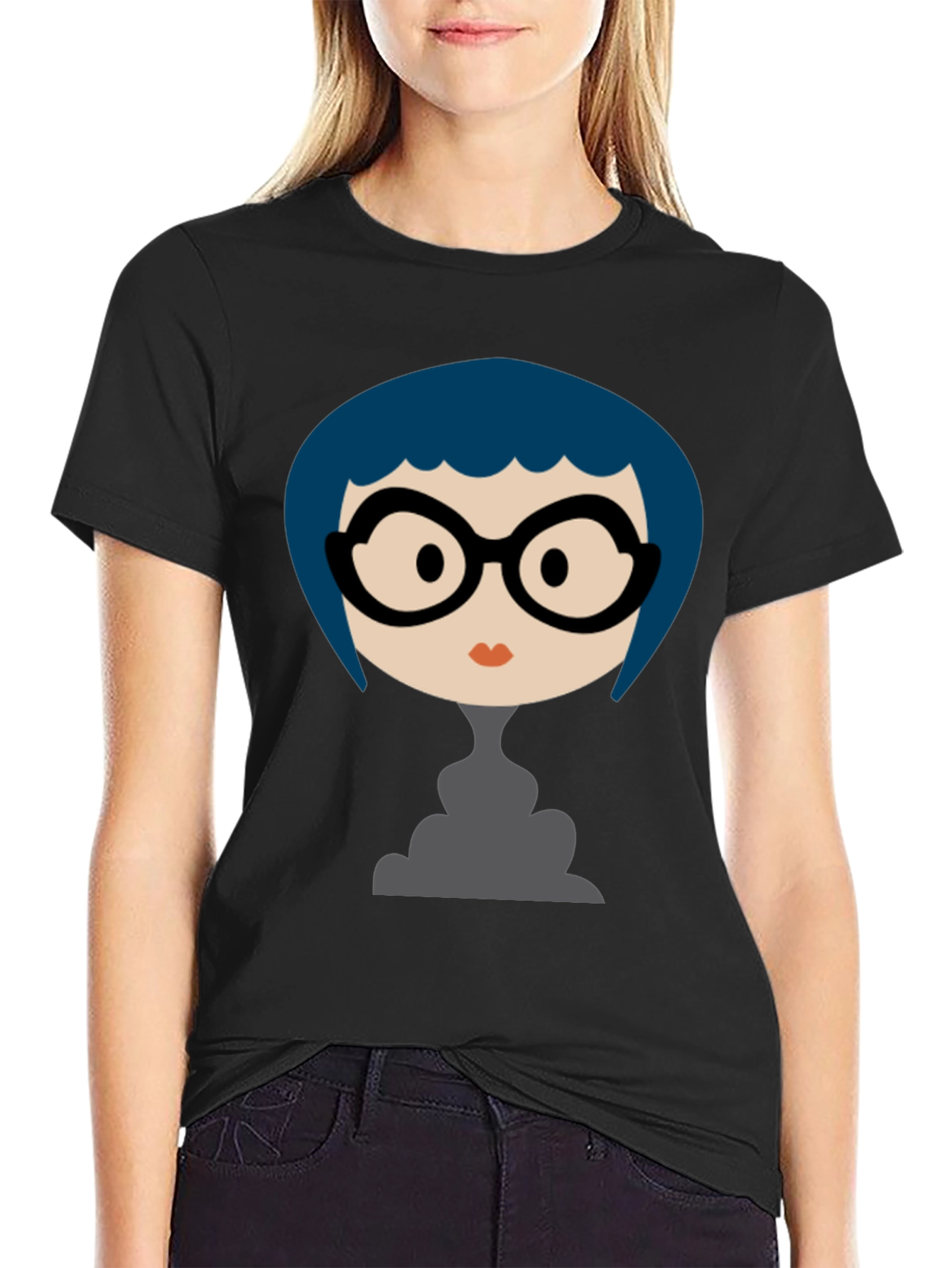 Funky Cartoon Graphic Black T-Shirt