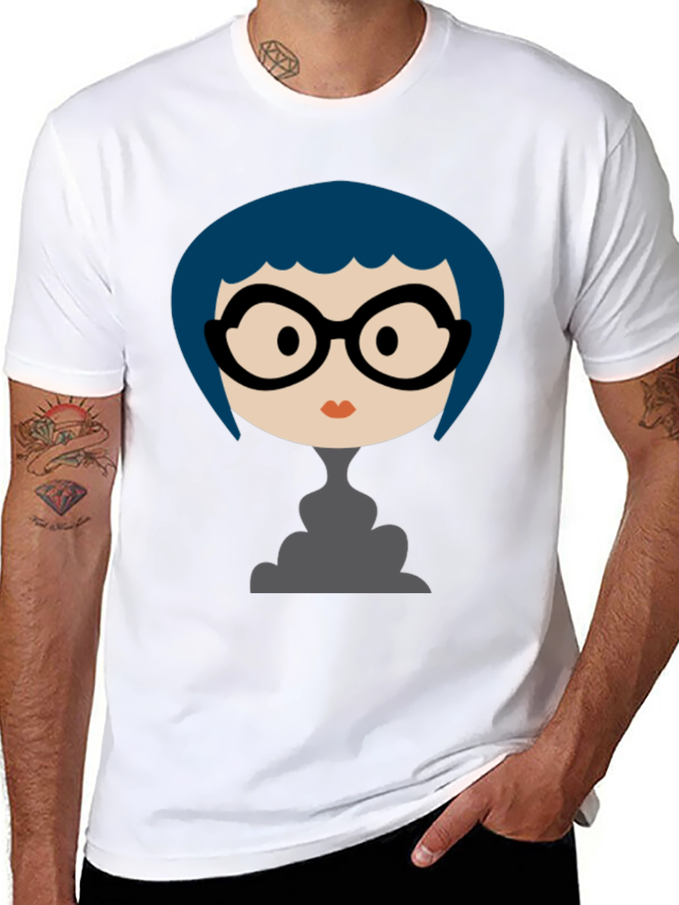 Funky Cartoon Graphic Black T-Shirt