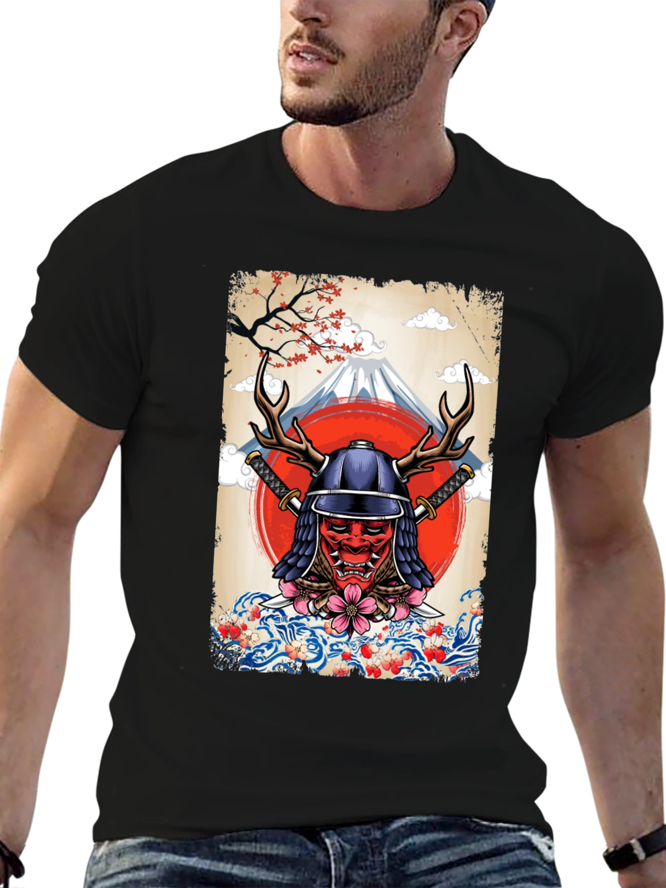 Samurai Mask T-Shirt - Japanese Style