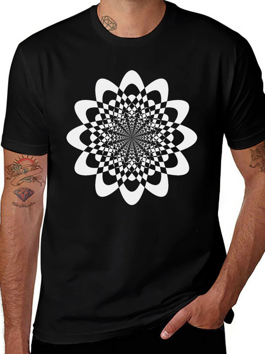 Optical Illusion Flower Graphic Tee