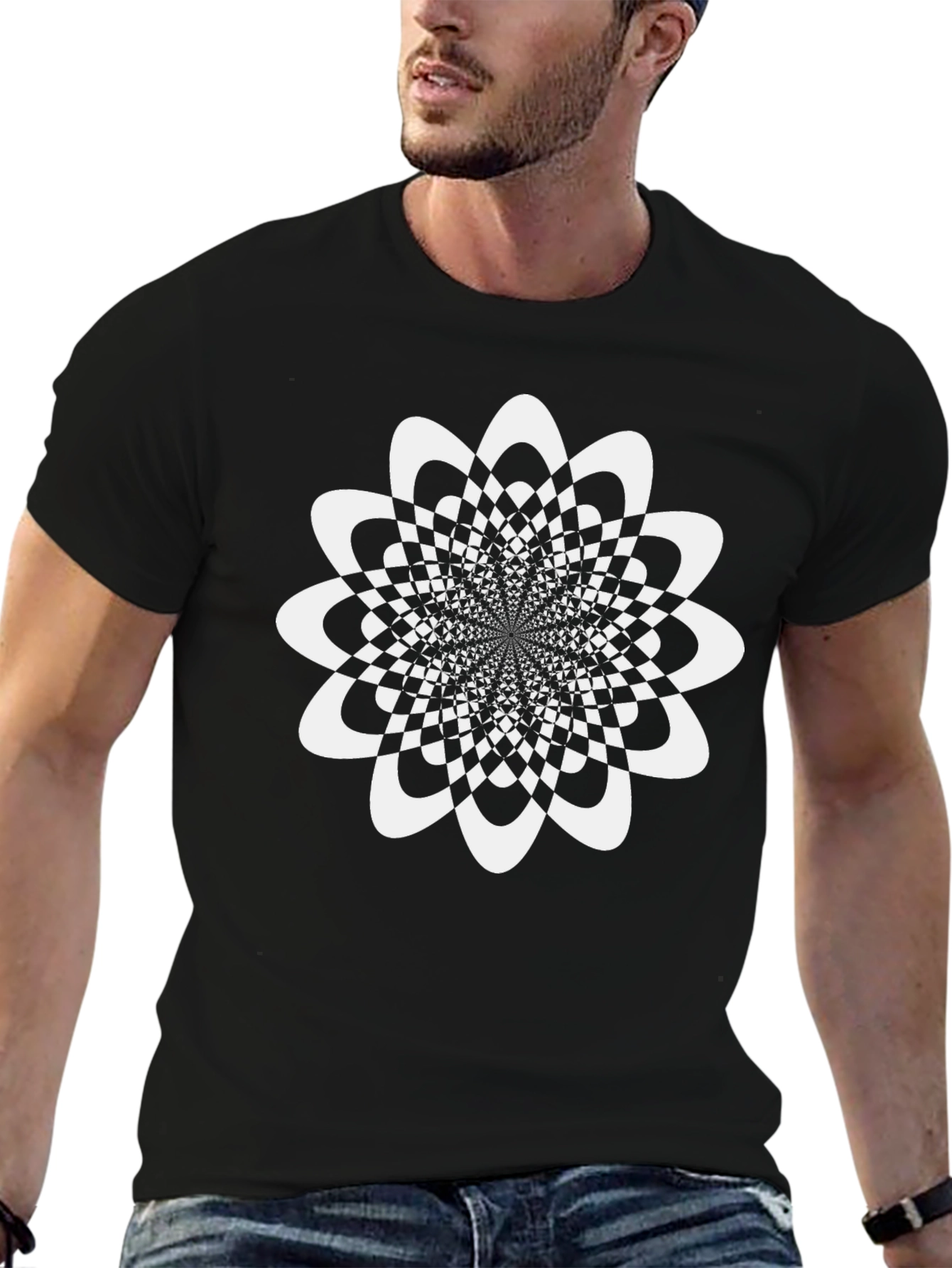 Optical Illusion Flower Graphic Tee