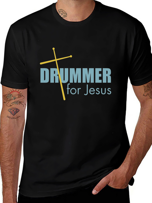 Drummer for Jesus T-Shirt - Black Religious Tee
