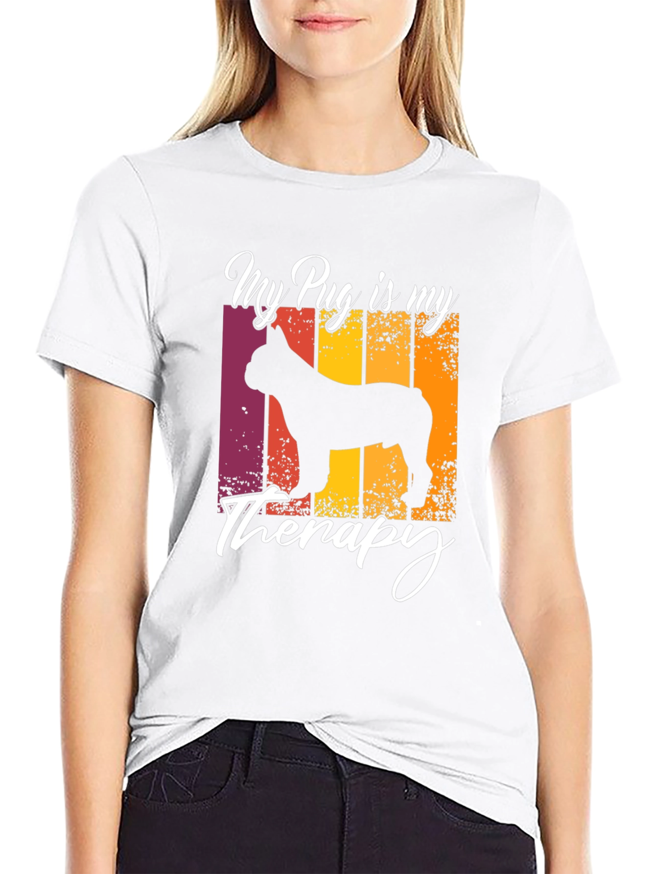 My Pug is My Therapy T-Shirt - Black