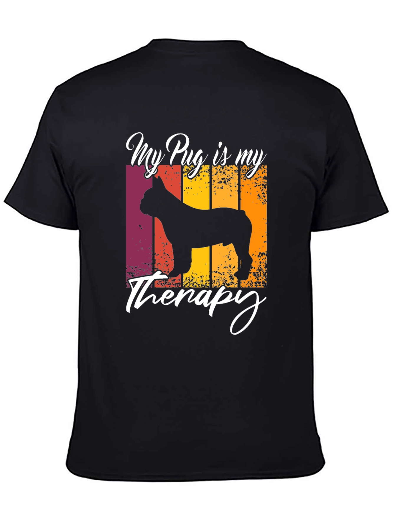 My Pug is My Therapy T-Shirt - Black