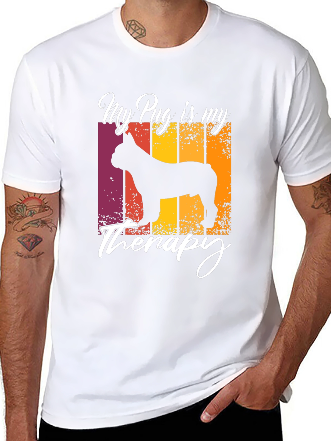 My Pug is My Therapy T-Shirt - Black