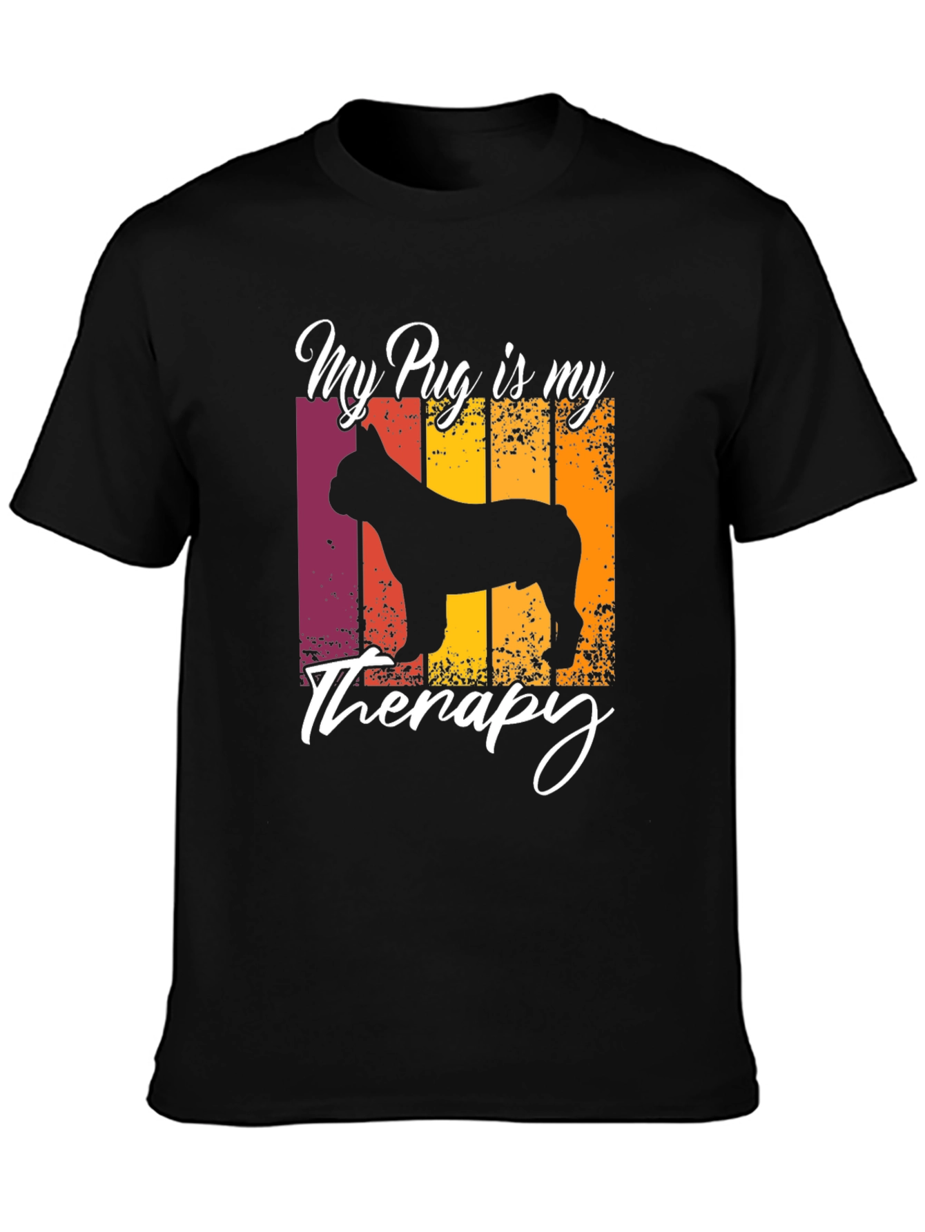 My Pug is My Therapy T-Shirt - Black