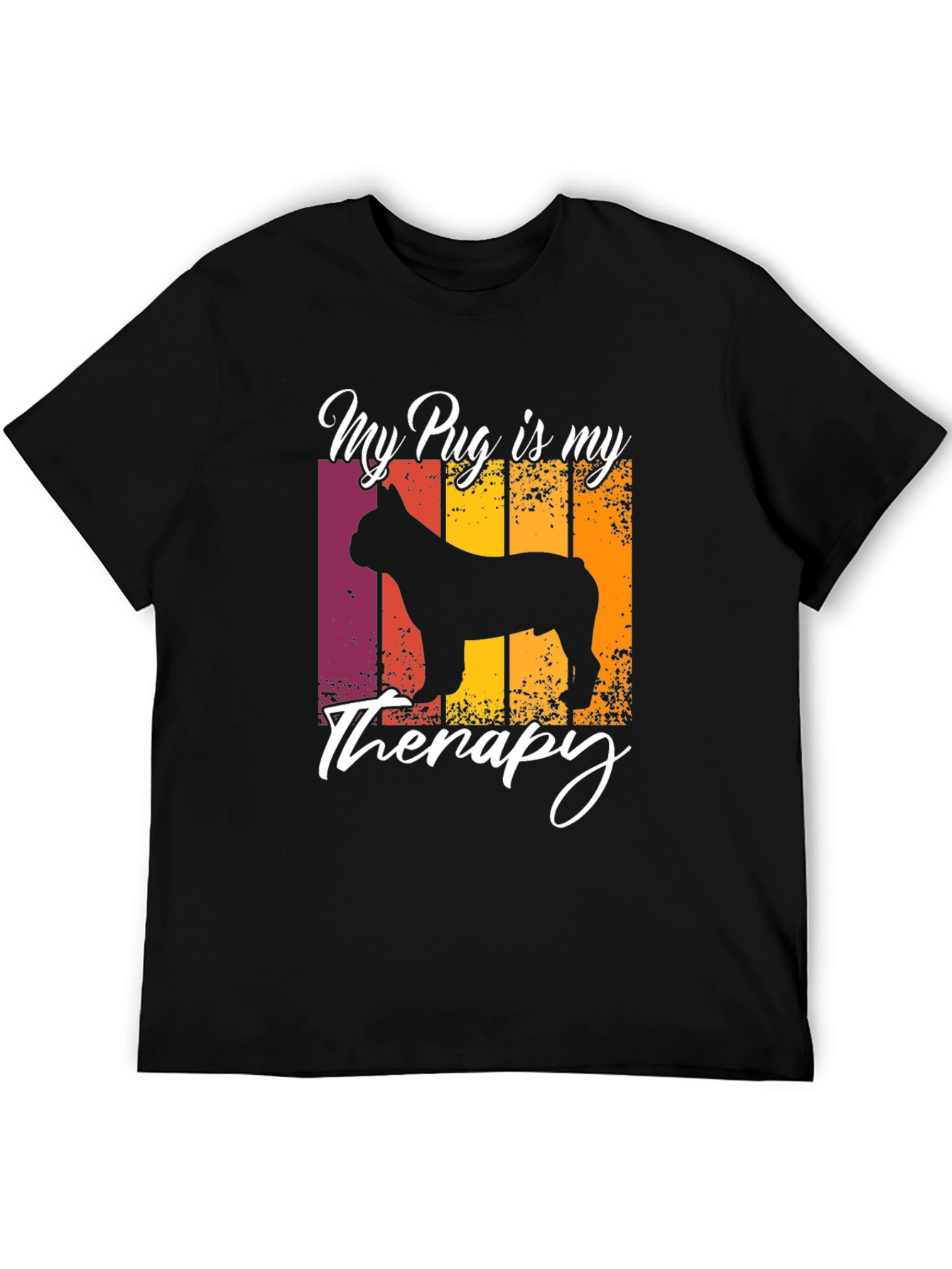 My Pug is My Therapy T-Shirt - Black