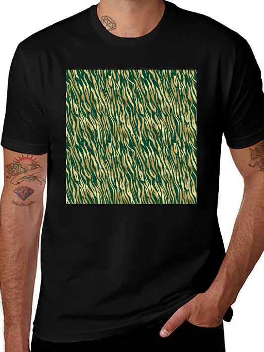 Green & Gold Zebra Print T-Shirt