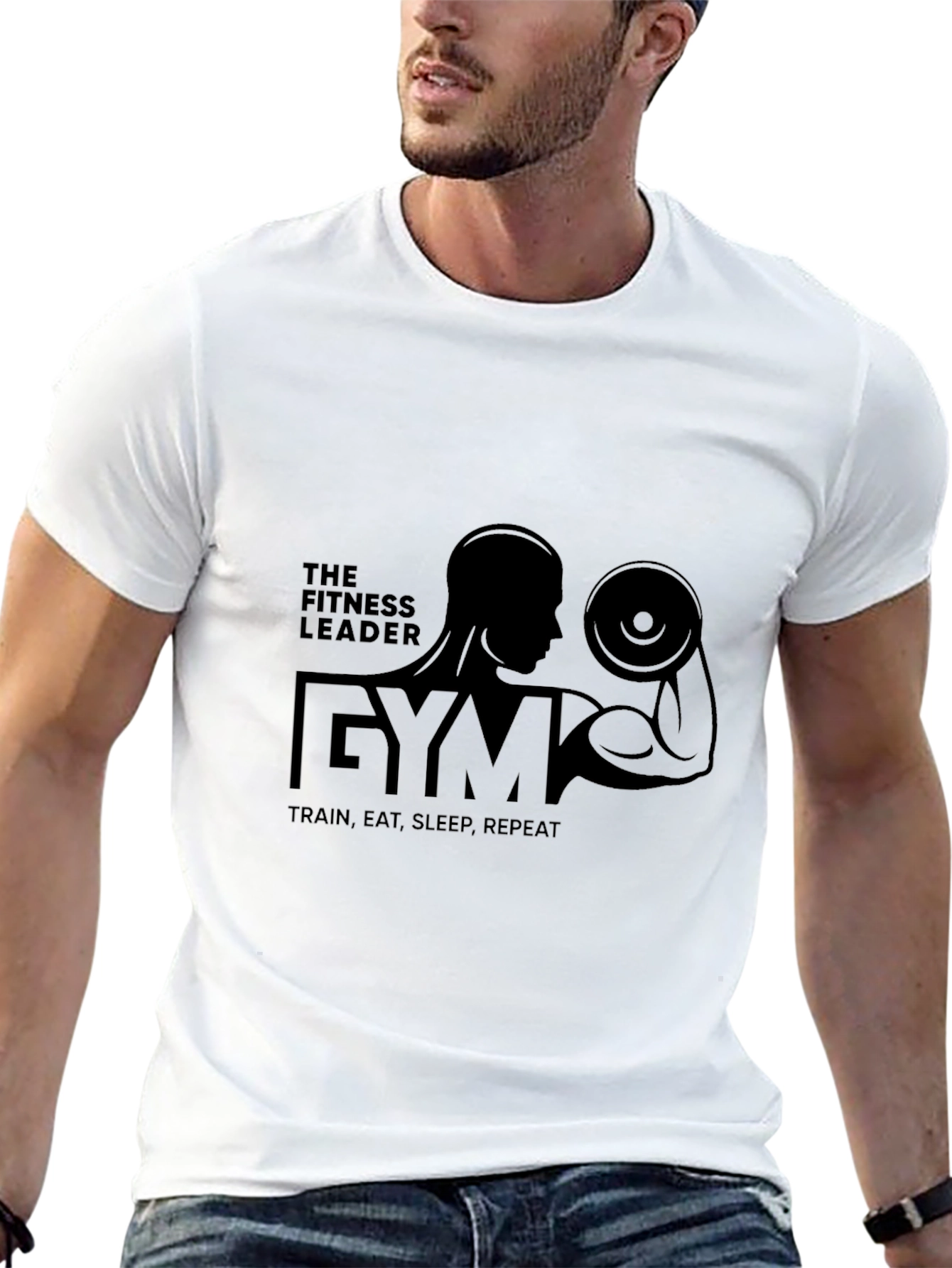 Fitness Leader Gym T-Shirt - Train Eat Sleep Repeat