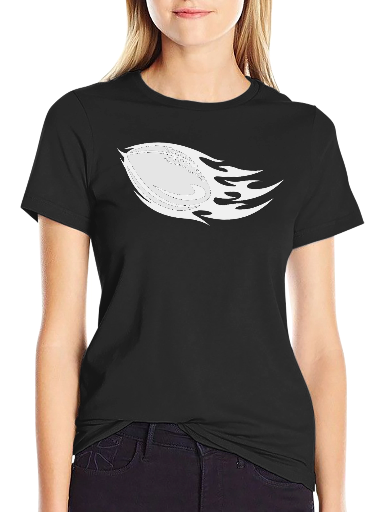 Flaming Football Graphic Tee