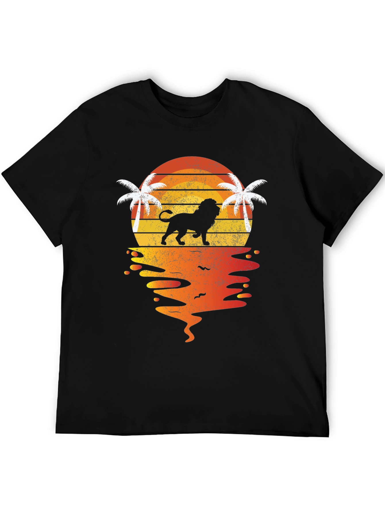 Lion Sunset Graphic T-Shirt