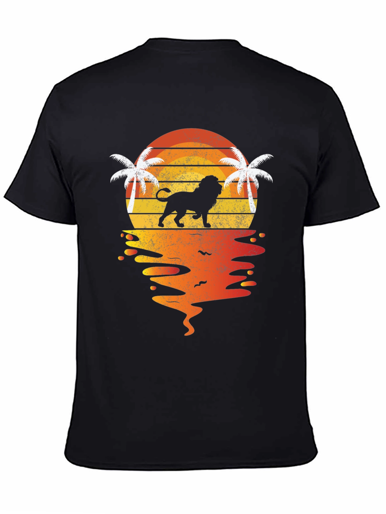 Lion Sunset Graphic T-Shirt