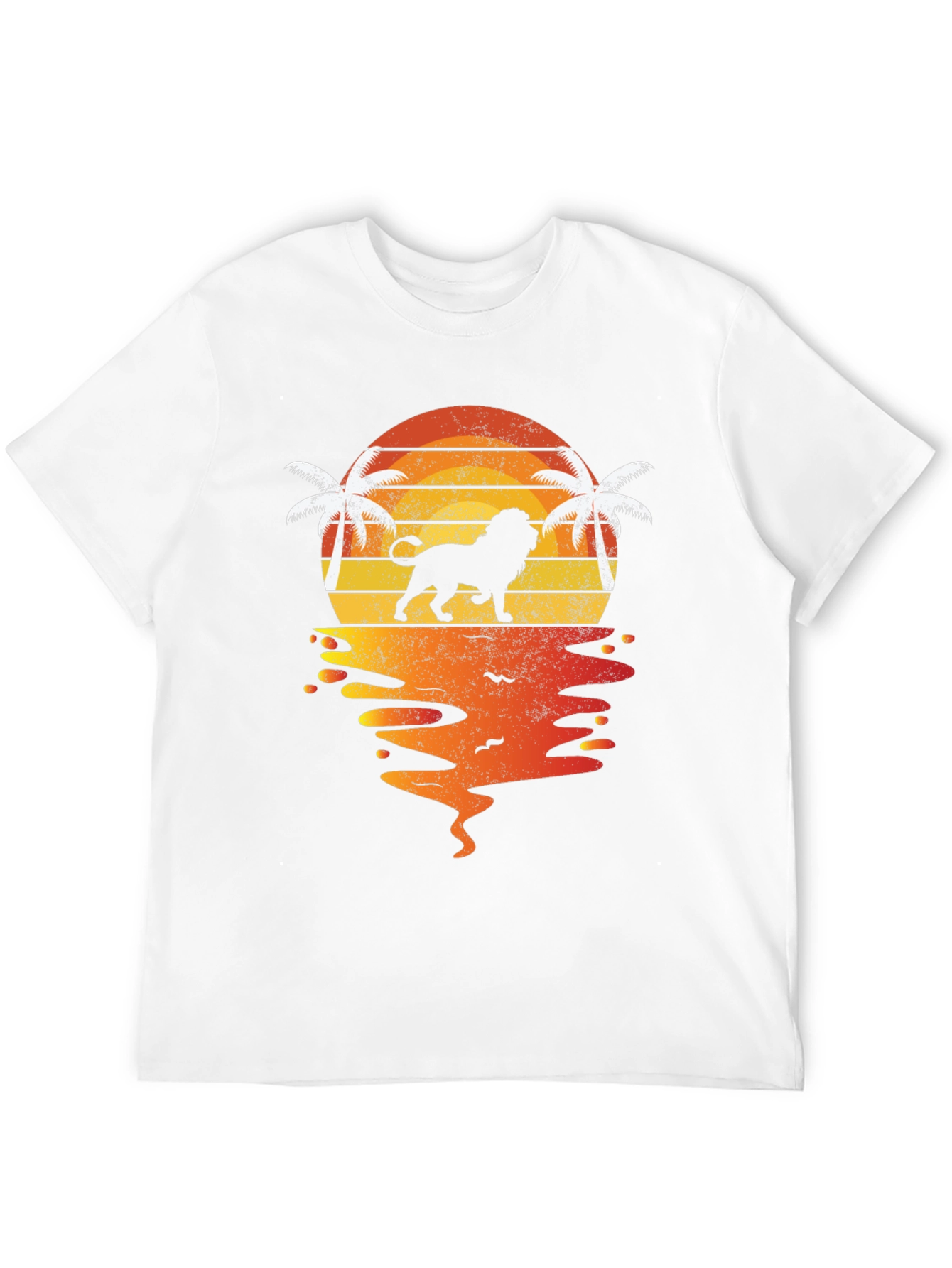 Lion Sunset Graphic T-Shirt