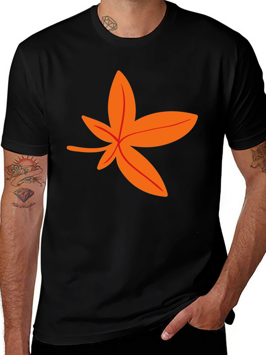 Autumn Leaf Graphic Tee - Stylish Black T-Shirt